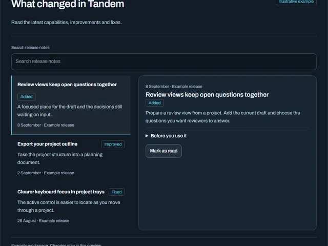 Changelog feed