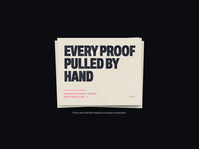 Letterpress proof card