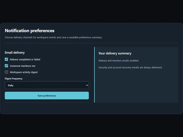 Notification preferences