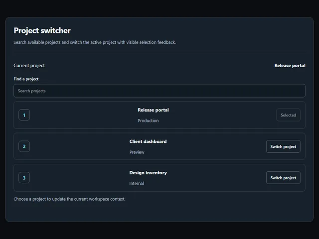 Project switcher